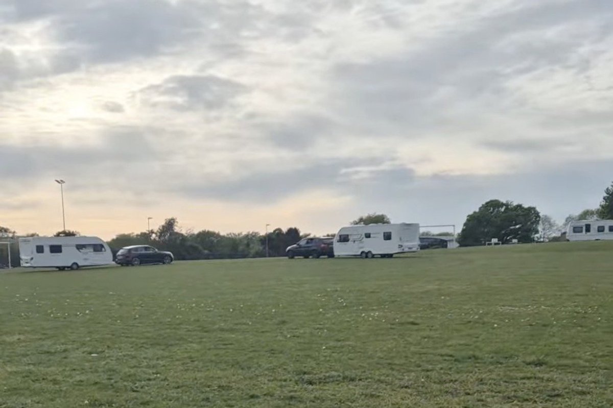 Travellers on a field