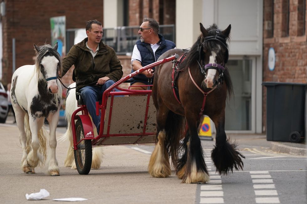 Travellers on Day 2 of the Appleby Horse Fair, the annual gathering of gypsies and travellers. Picture date: Friday June 10, 2022. Photo credit should read: Owen Humphreys/PA Wire
