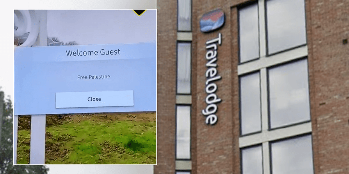 Travelodge forced to apologise after Jewish guest confronted with 'Free Palestine' greeting on hotel room TV