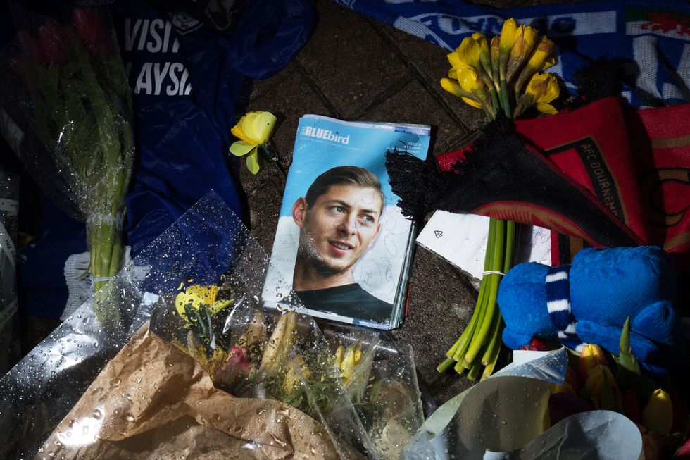 Tributes at Cardiff City Stadium for Emiliano Sala.