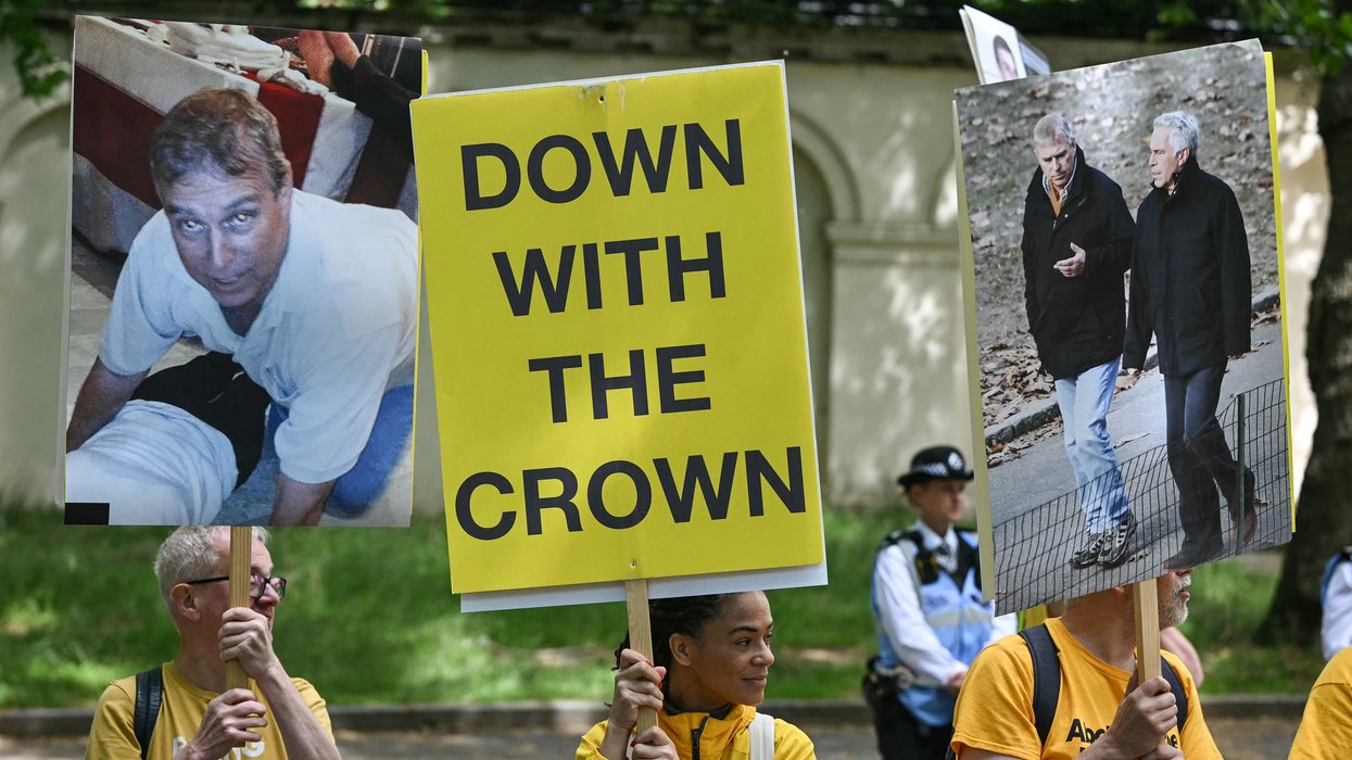 Trooping the colour anti-monarchy protest