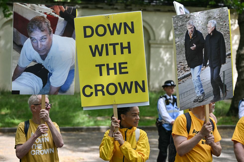 Trooping the colour anti-monarchy protest