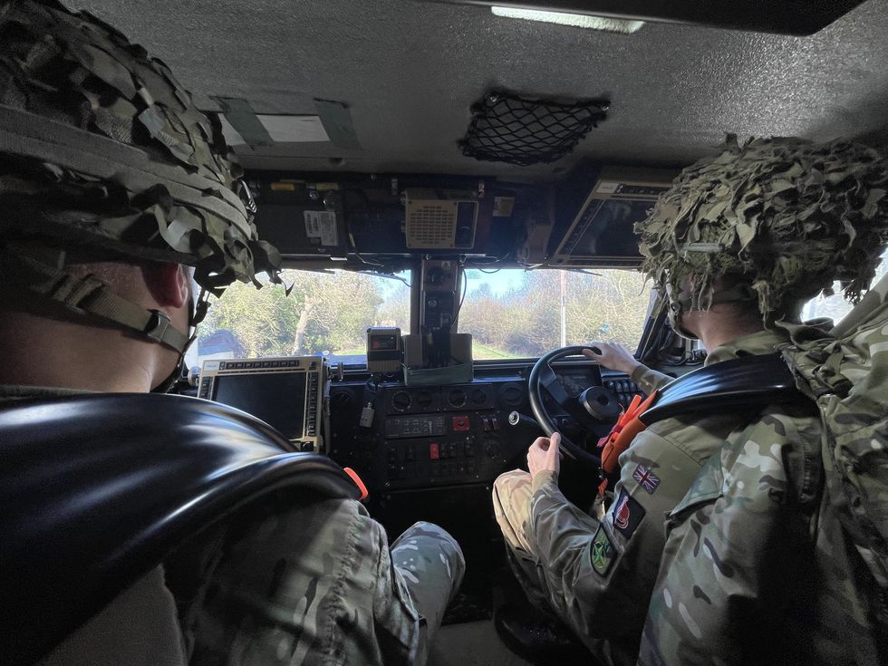 Troops in a car