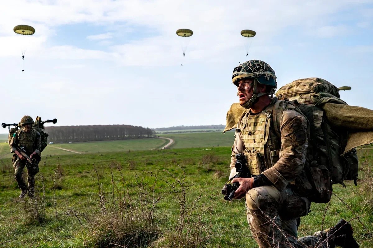 troops parachute