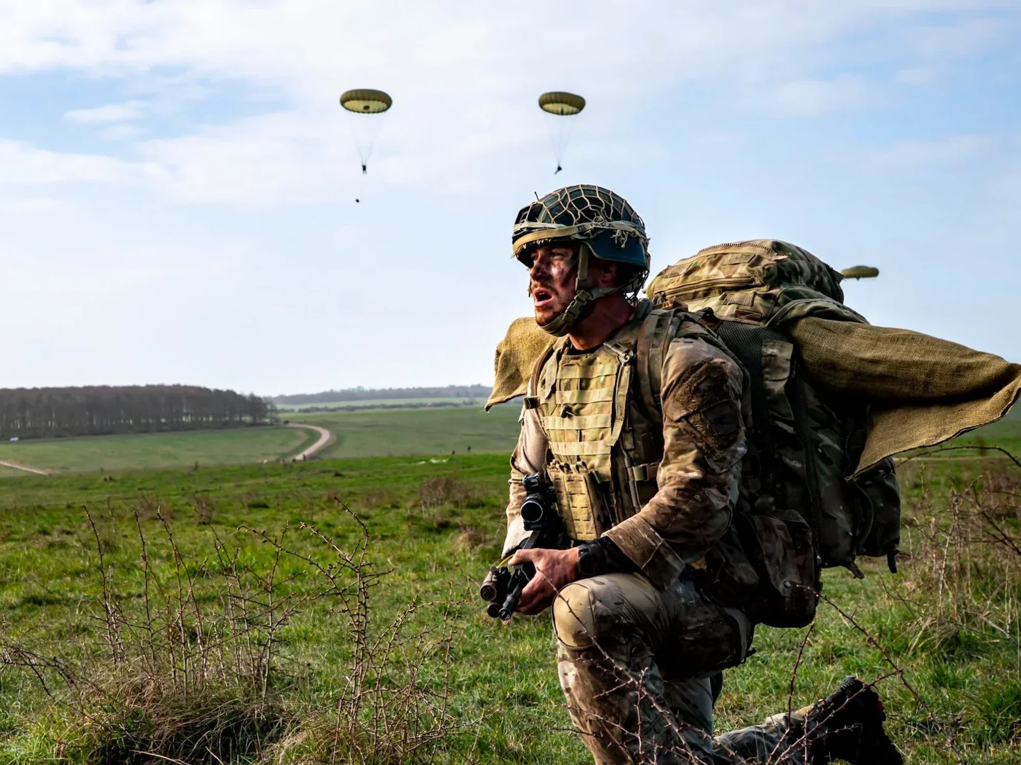troops parachute