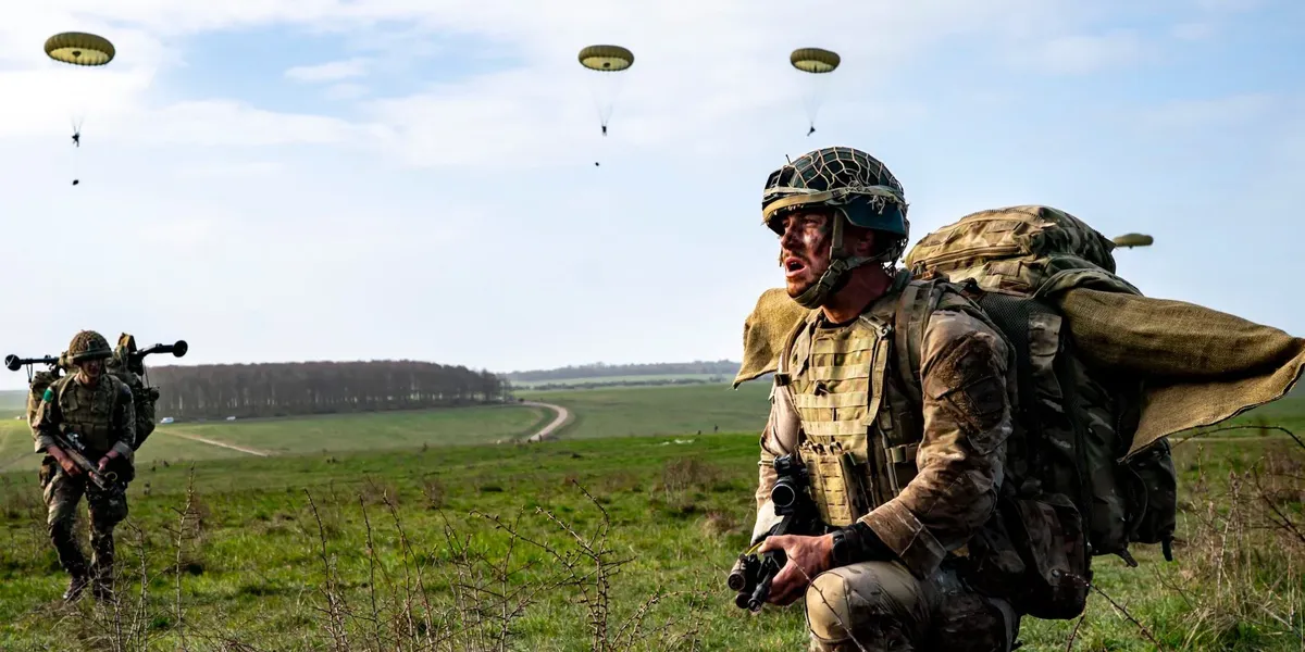 British troops take part in UK’s largest parachute drop in more than a decade British troops take part in UK’s largest parachute drop in more than a decade