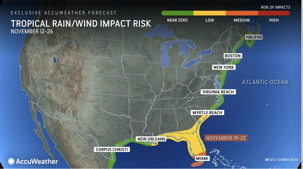 Tropical rain/wind impact risk \u200b