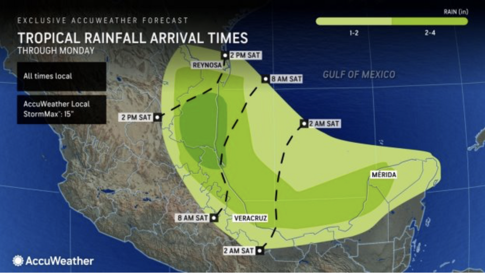Tropical Rainfall arrival times
