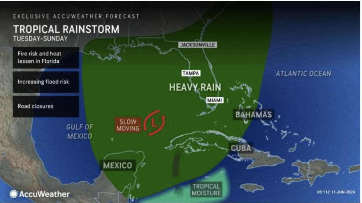 Tropical rainstorm map