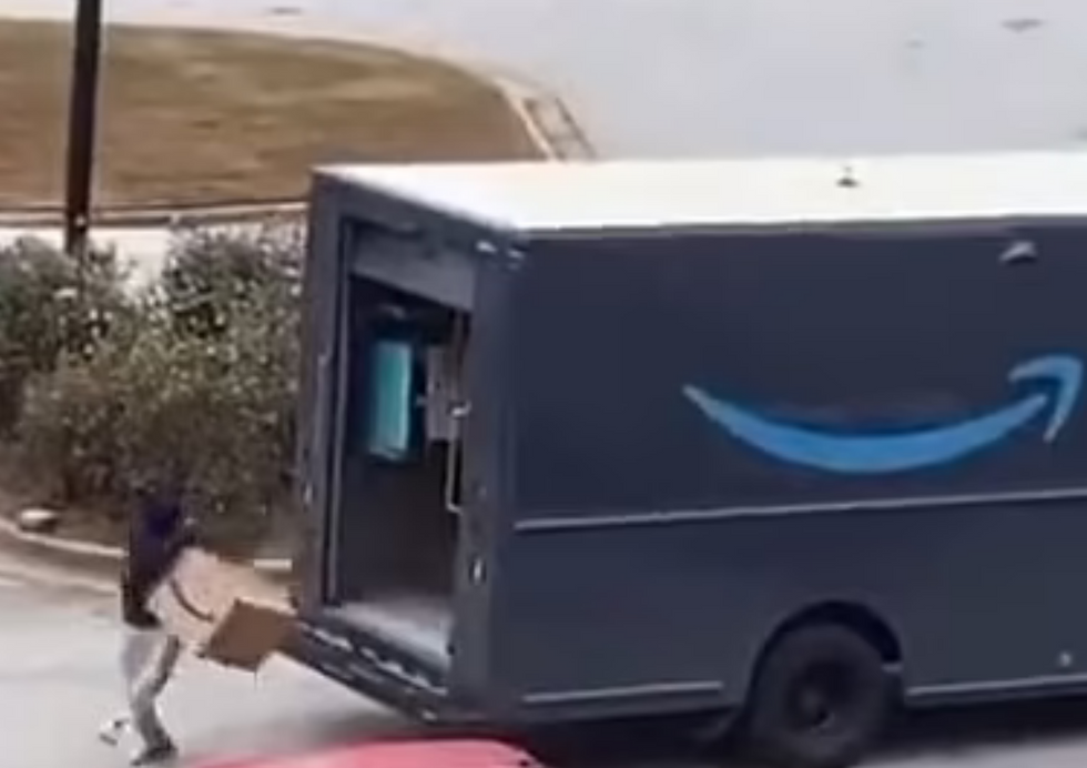Truck being raided