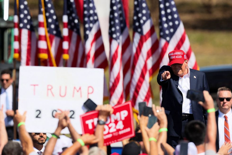 Trump at rally with supporters