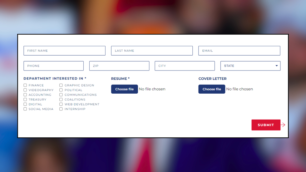 Trump job application form