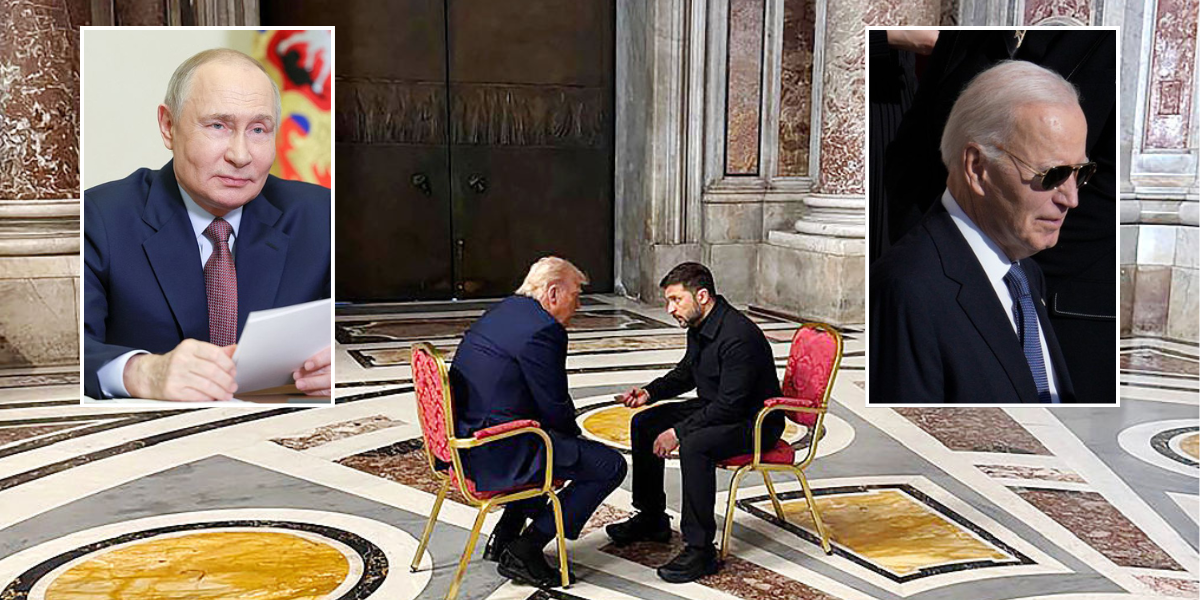 NextImg:'This is sleepy Joe's war!' Donald Trump launches into bizarre rant over Ukraine peace deal as he claims 'Putin doesn't want to stop'