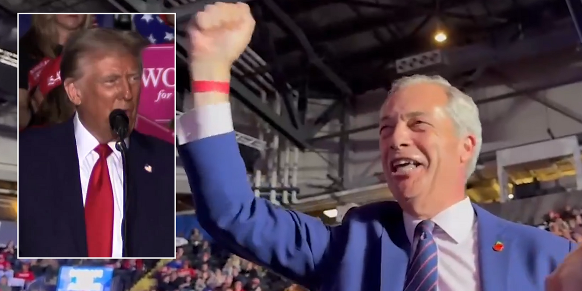 NextImg:US election: Watch the moment Donald Trump pays tribute to ‘rebel’ Nigel Farage in Pennsylvania