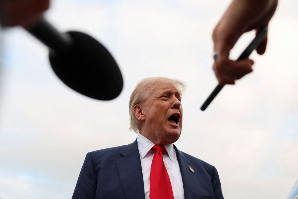 Trump speaks to reporters in Scotland