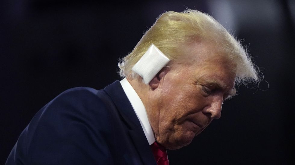 Trump with bandage