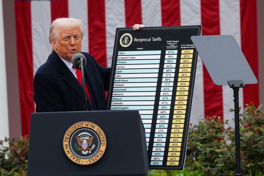 Trump with tariff chart