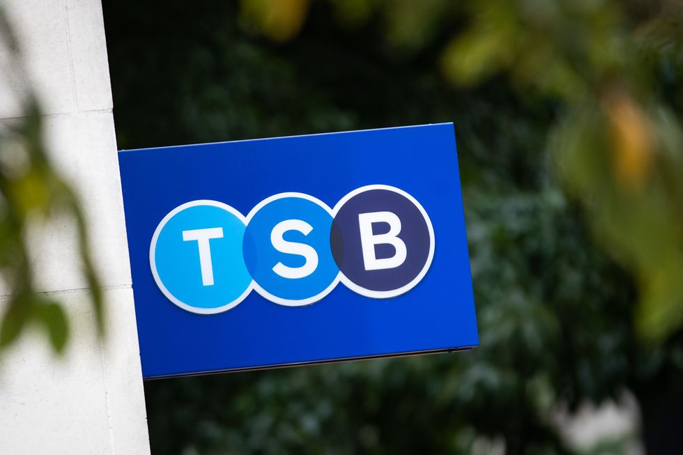 TSB logo outside bank branch