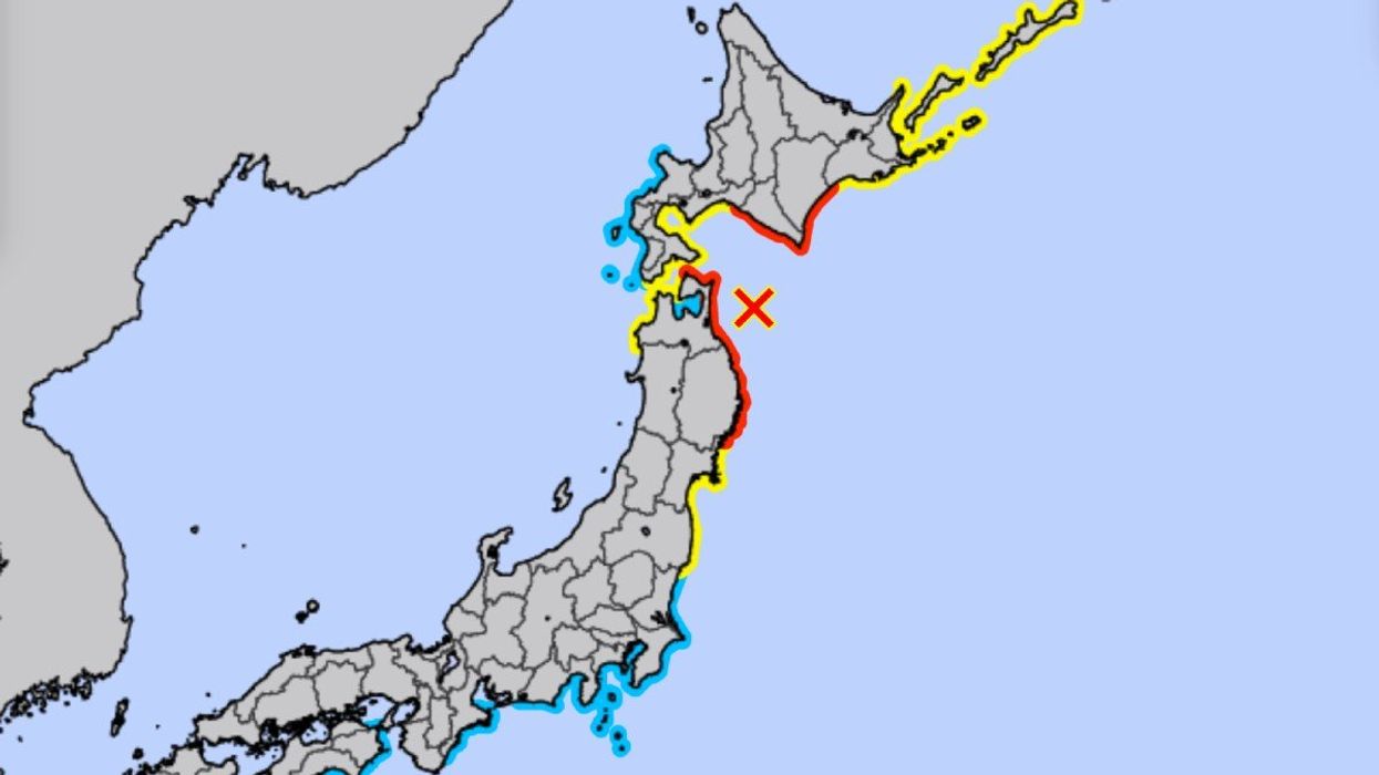 Tsunami map for Japan