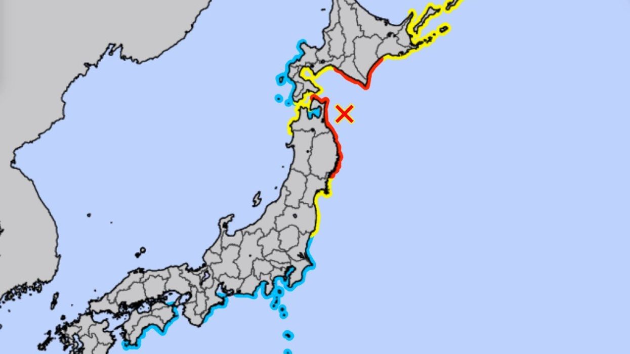 Tsunami warning map