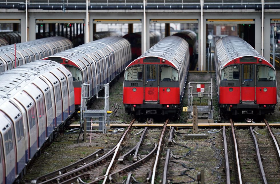 Tube trains parked up during a strike earlier this year