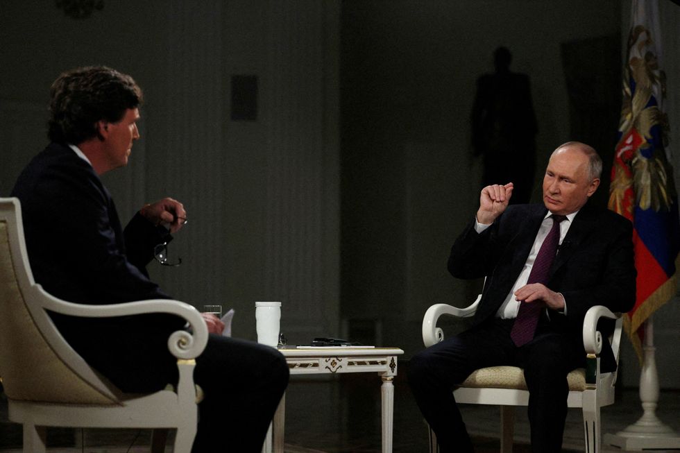 Tucker Carlson and Vladimir Putin
