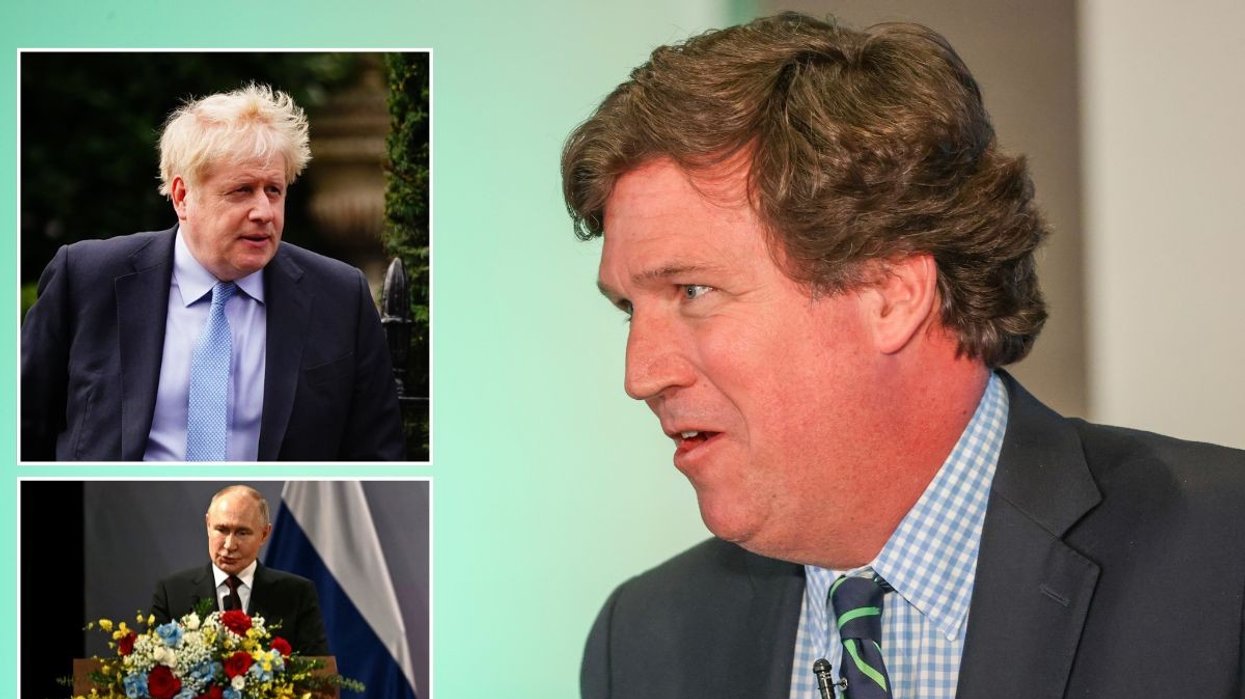 Tucker Carlson, Boris Johnson, Vladimir Putin
