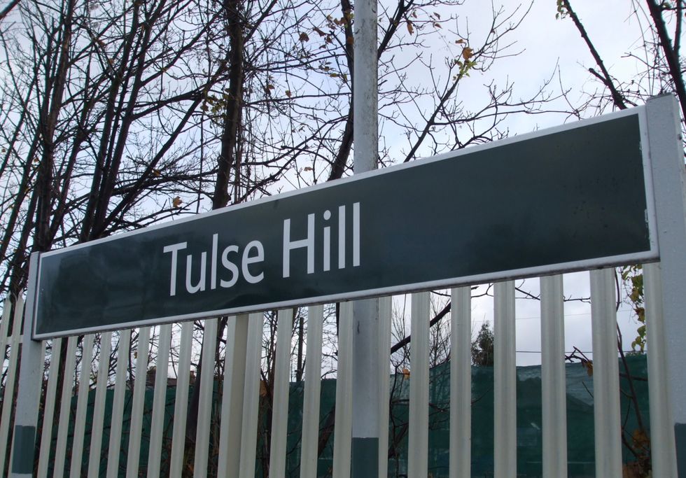 Tulse Hill sign at train station