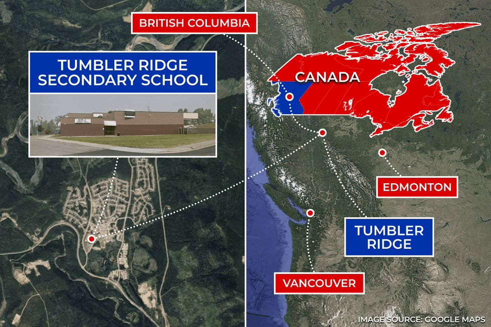 Tumbler Ridge Secondary School Canada map