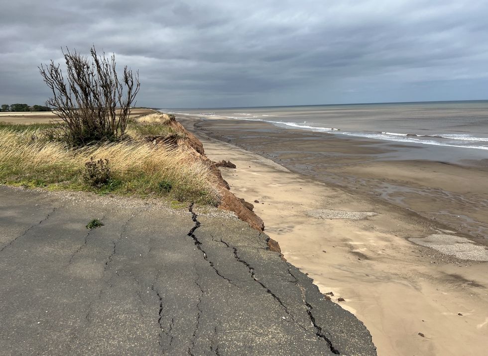 Tunstall cliff erosion
