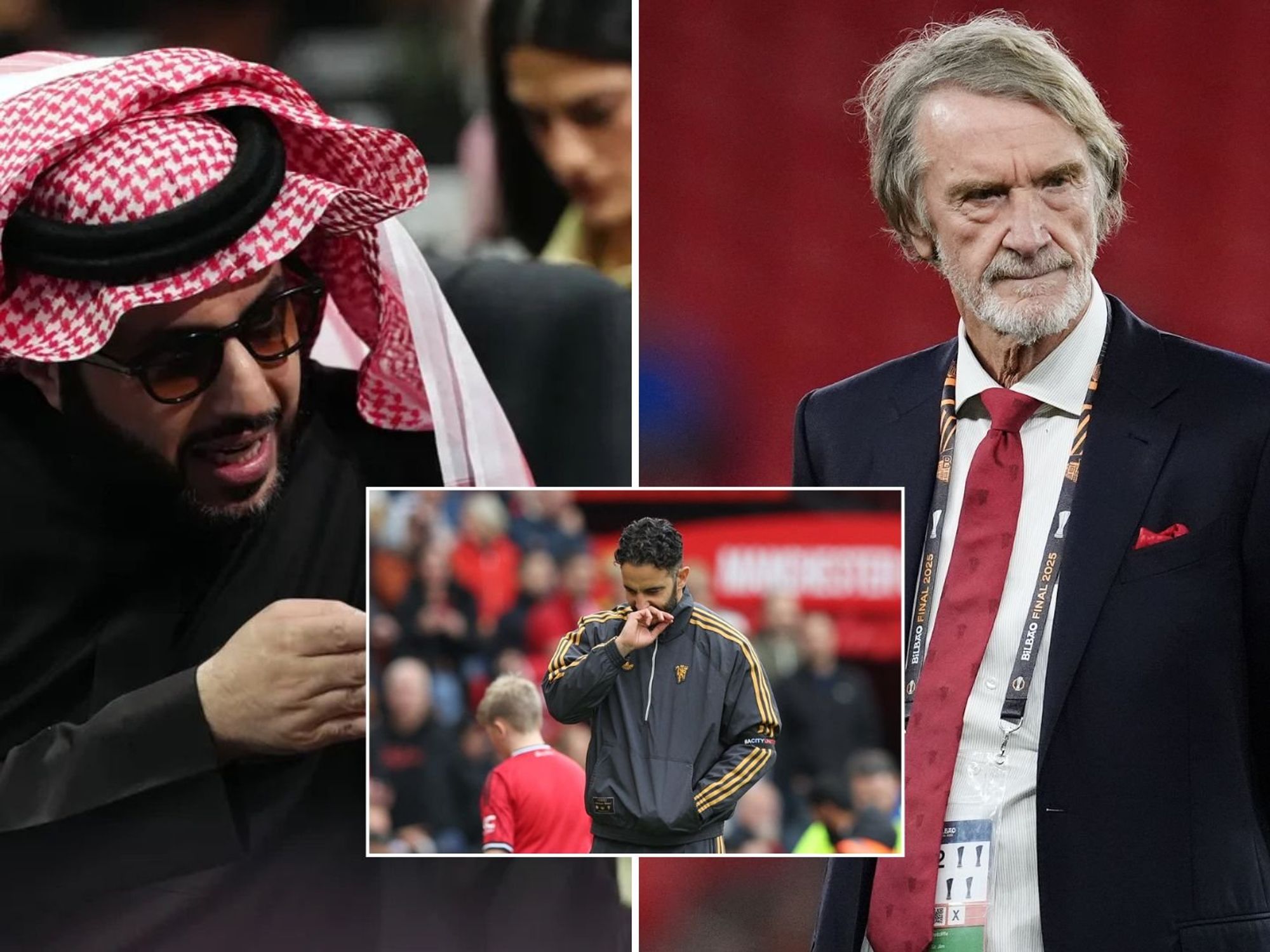 Turki Alalshikh, Jim Ratcliffe and Ruben Amorim
