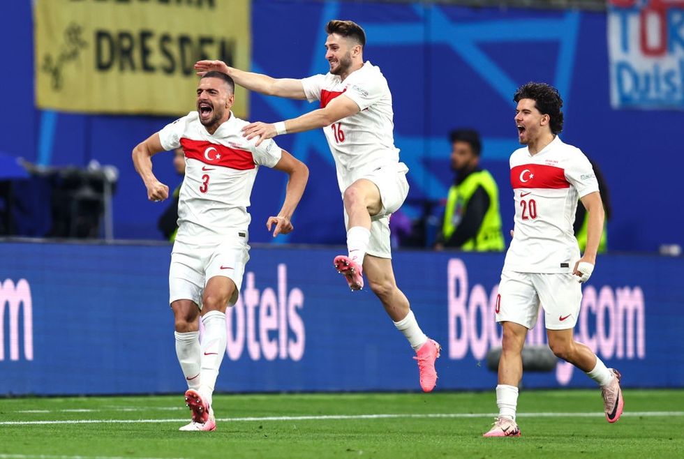 Turkish players celebrating