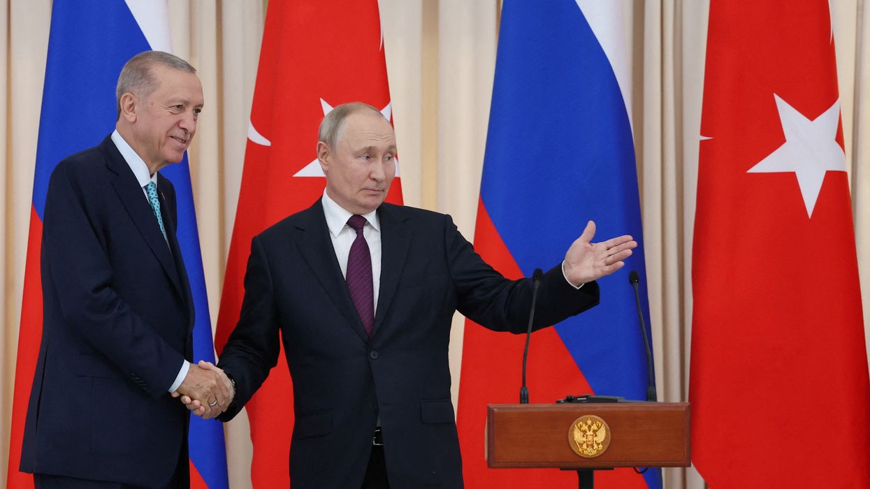 Turkish president Recep Tayyip Erdogan and Vladimir Putin