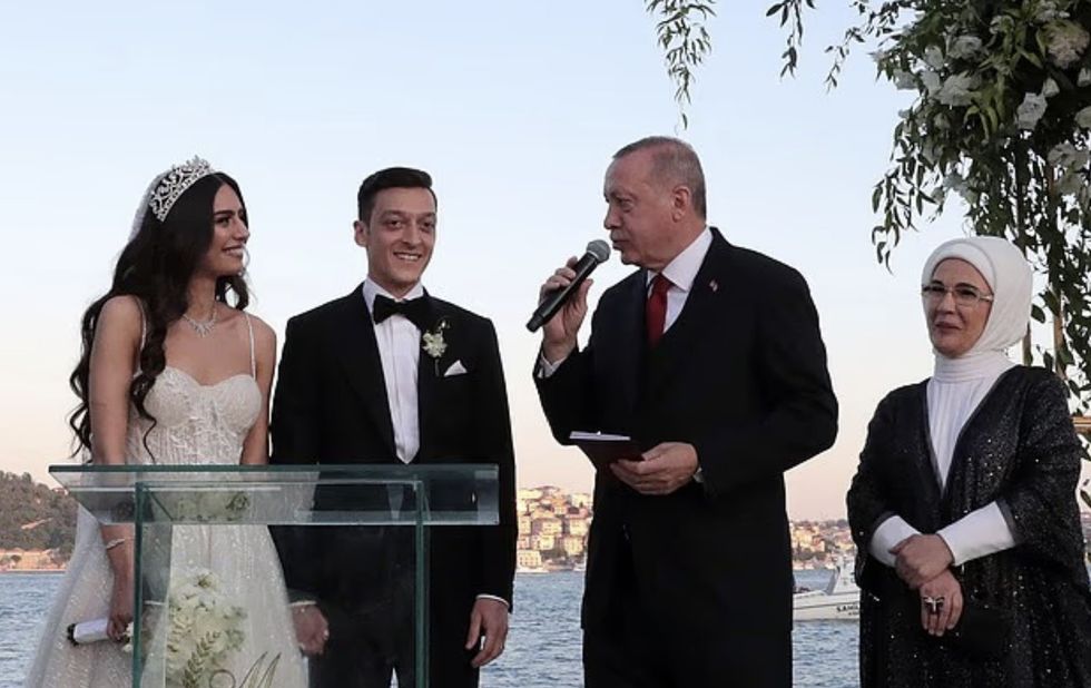 Turkish President Recep Tayyip Erdogan served as best man at Mesut Ozil's wedding