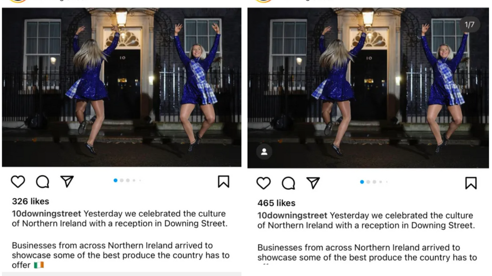 Two different Instagram posts uploaded by 10 Downing Street