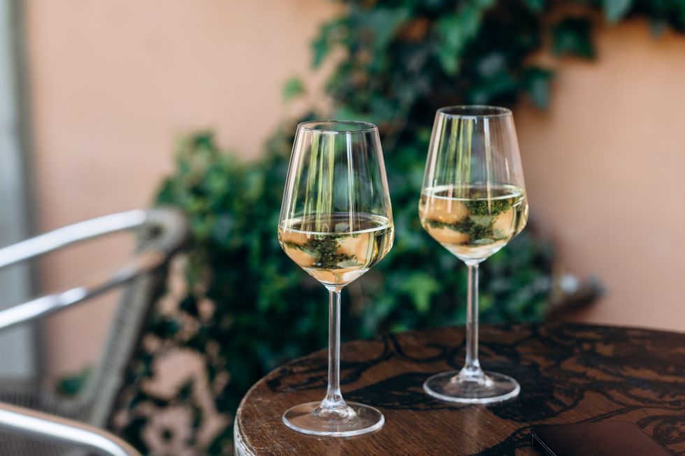 Two glasses of white wine