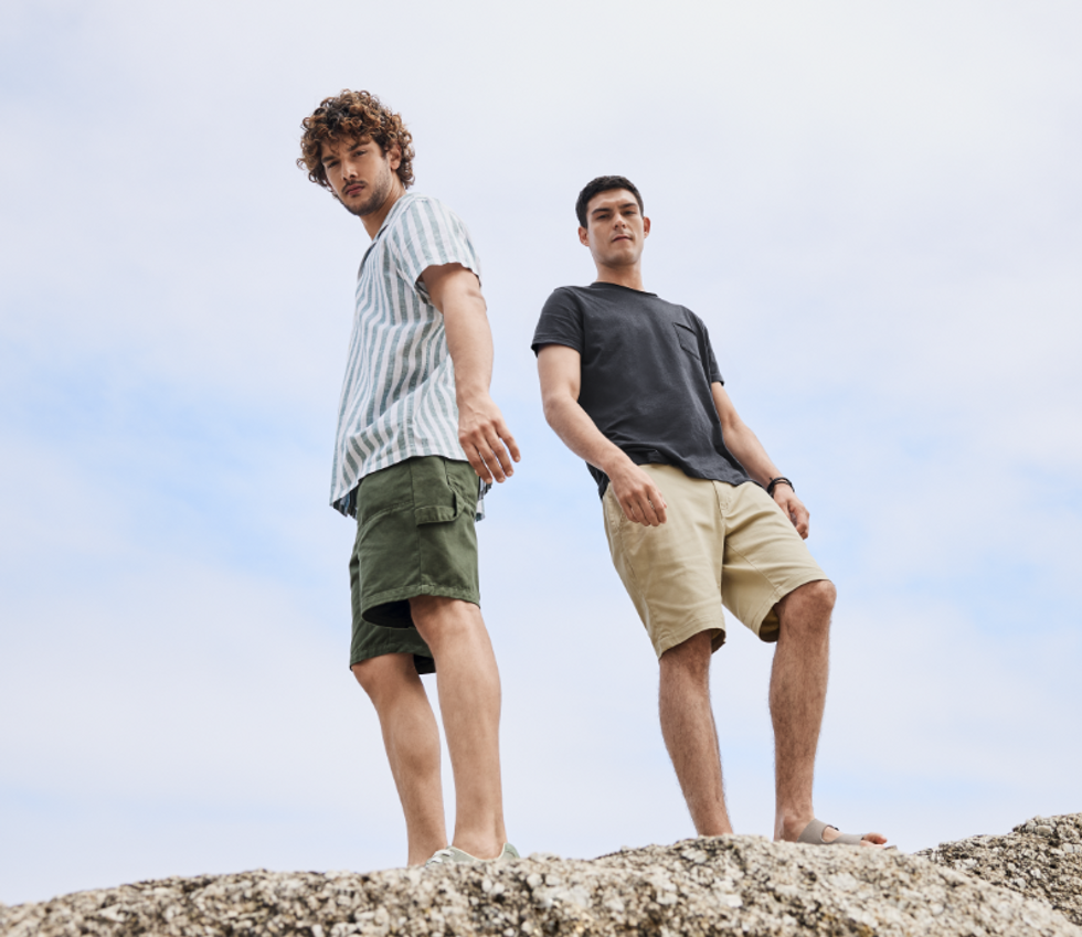 Two men wearing Lidl linen collection
