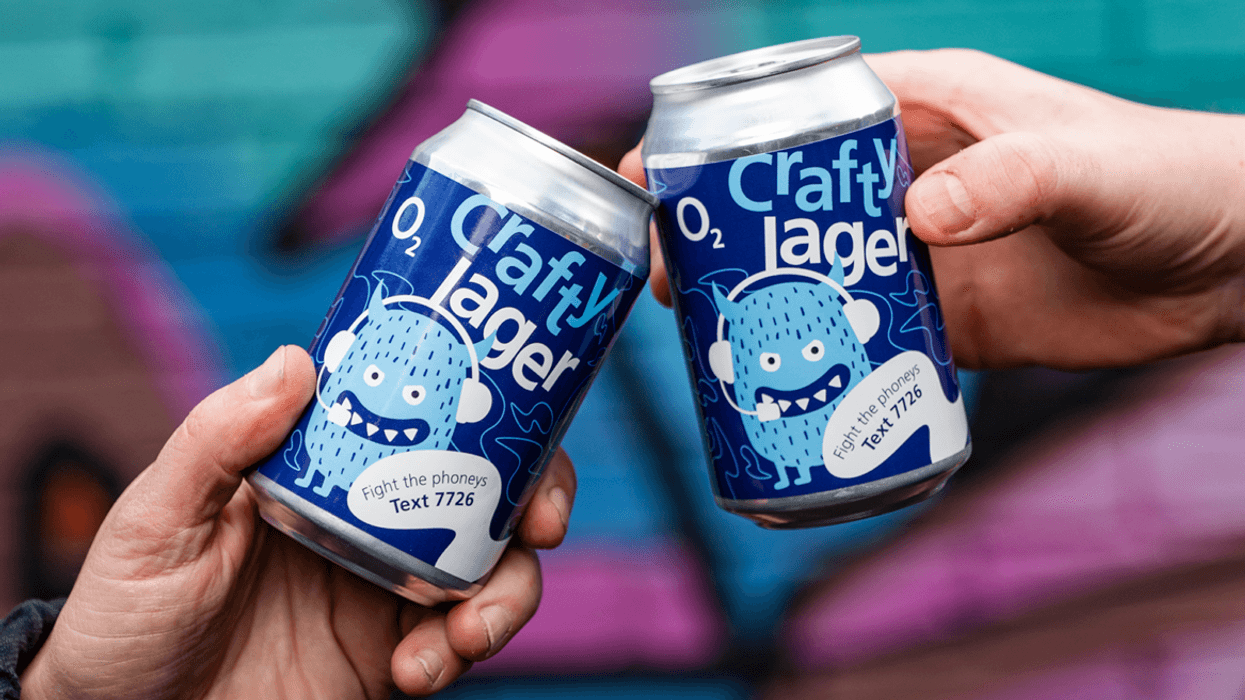 two people cheers with cans of Virgin Media's Crafty Lager 7726