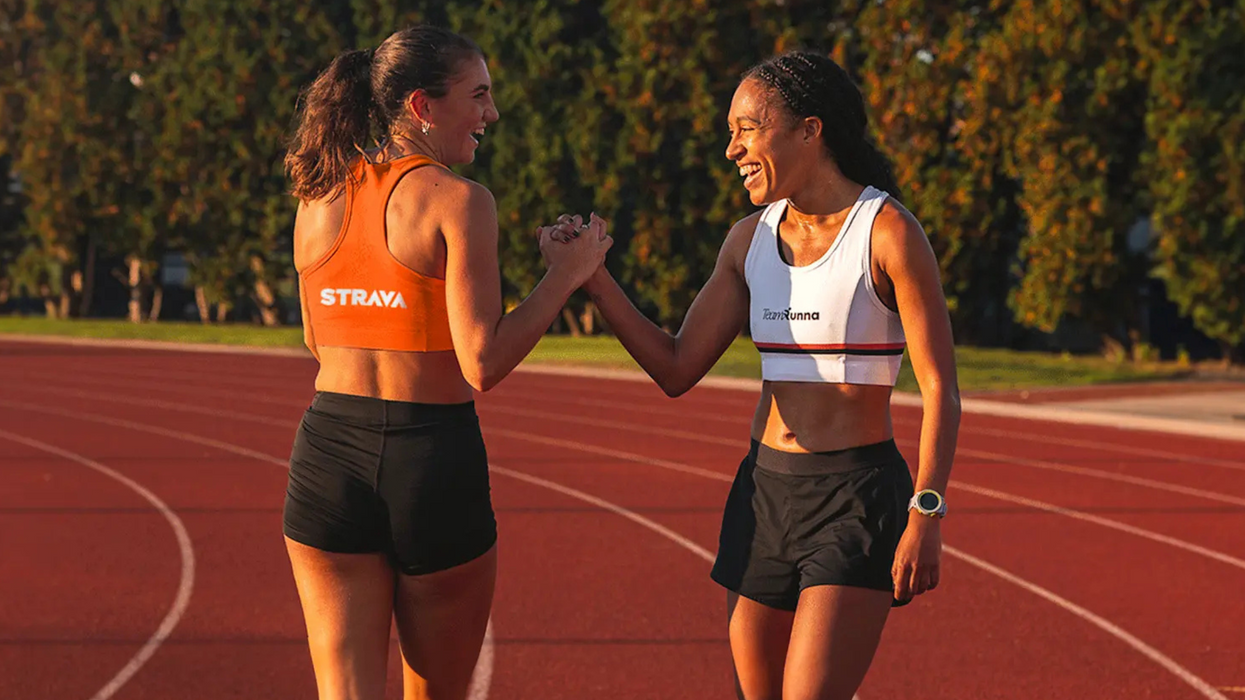 Two Strava athletes benefit from the latest Android updates as they train on the track