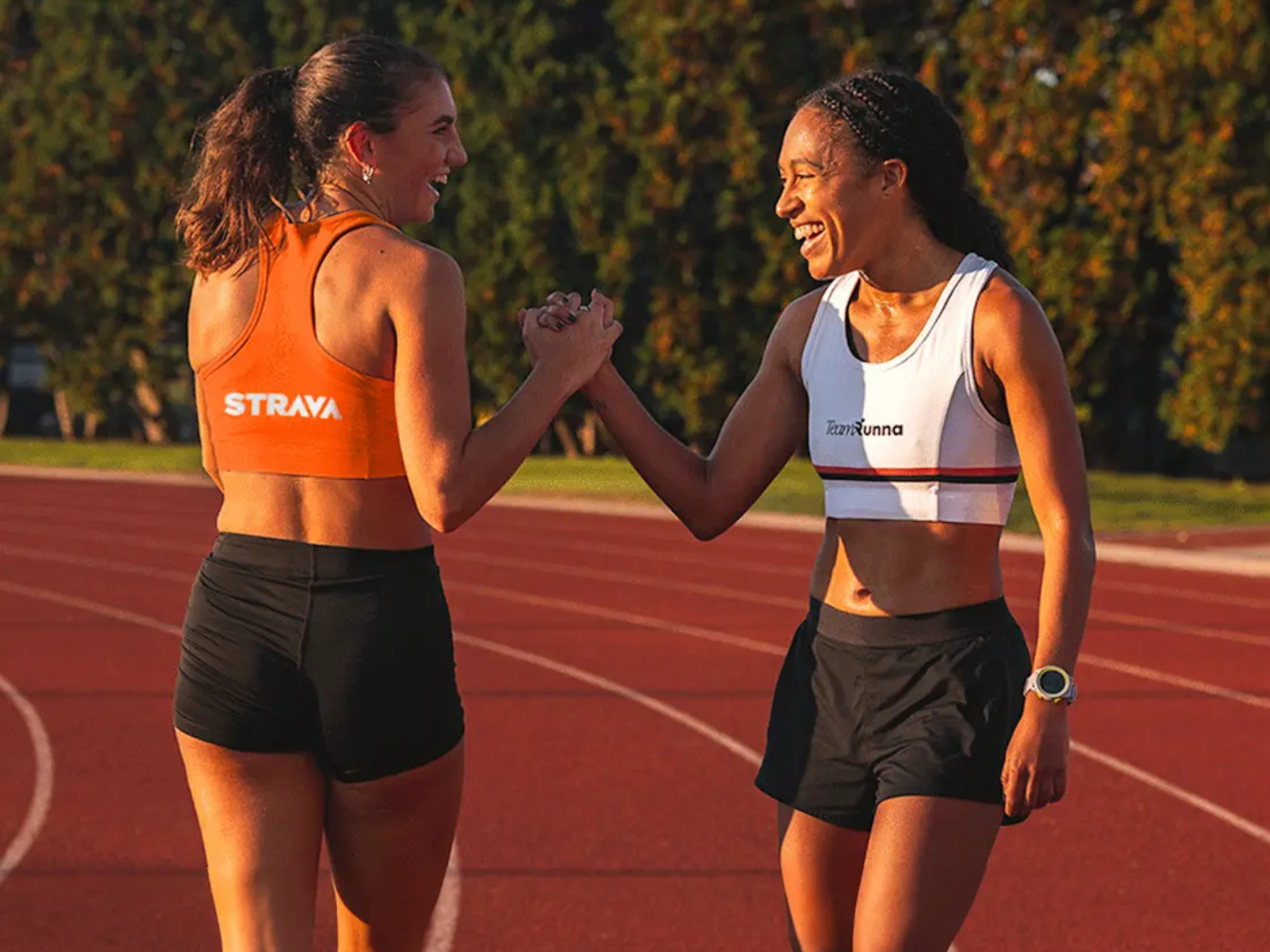 Two Strava athletes benefit from the latest Android updates as they train on the track