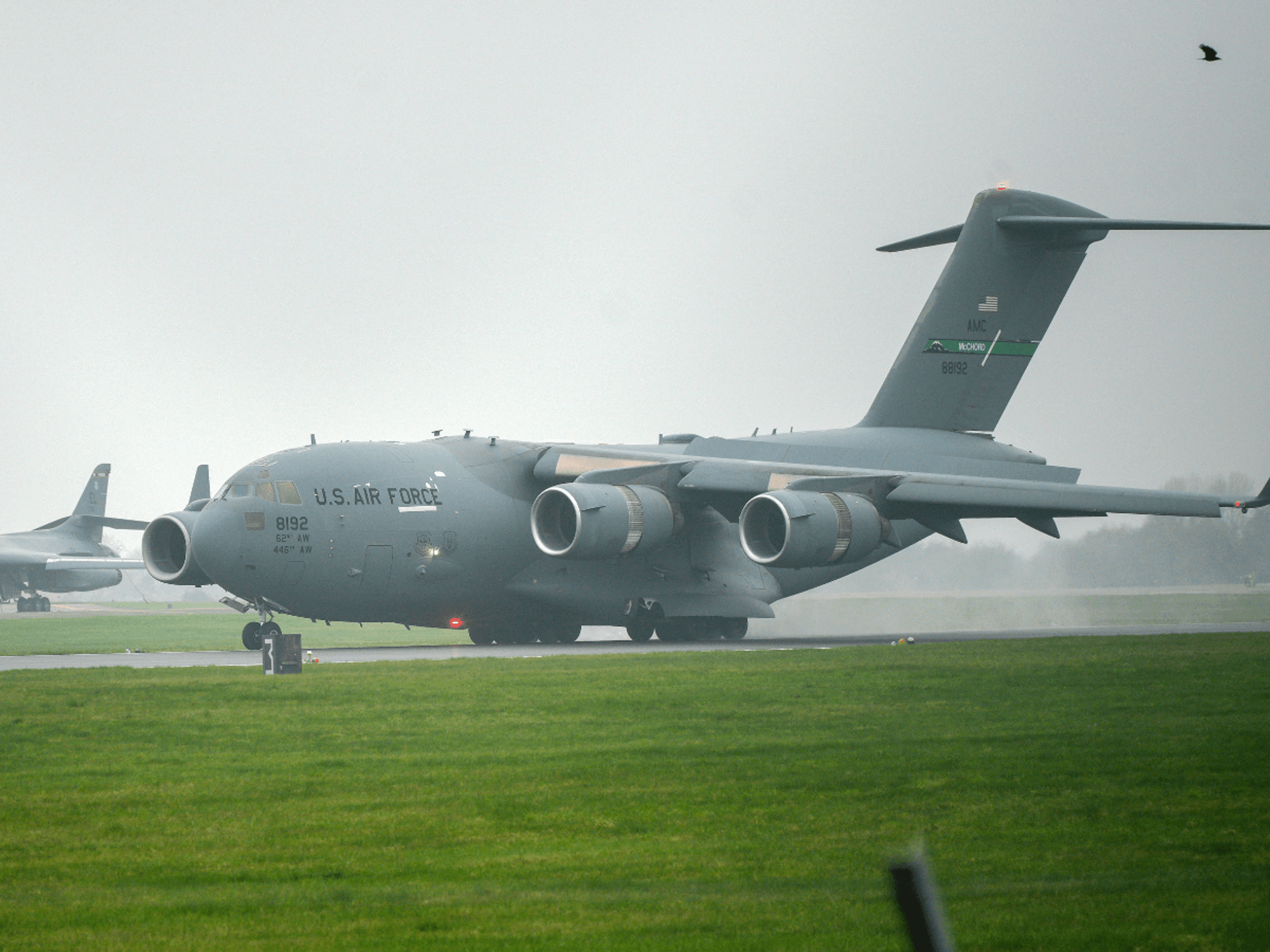 Two US Air Force Boeing C-17 Globemasters at RAF Fairford