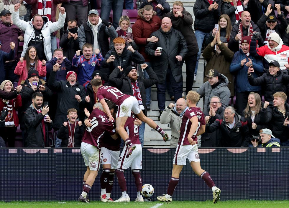 Tynecastle was sent into a frenzy after two rapid goals in the second half from Hearts saw them take all three points
