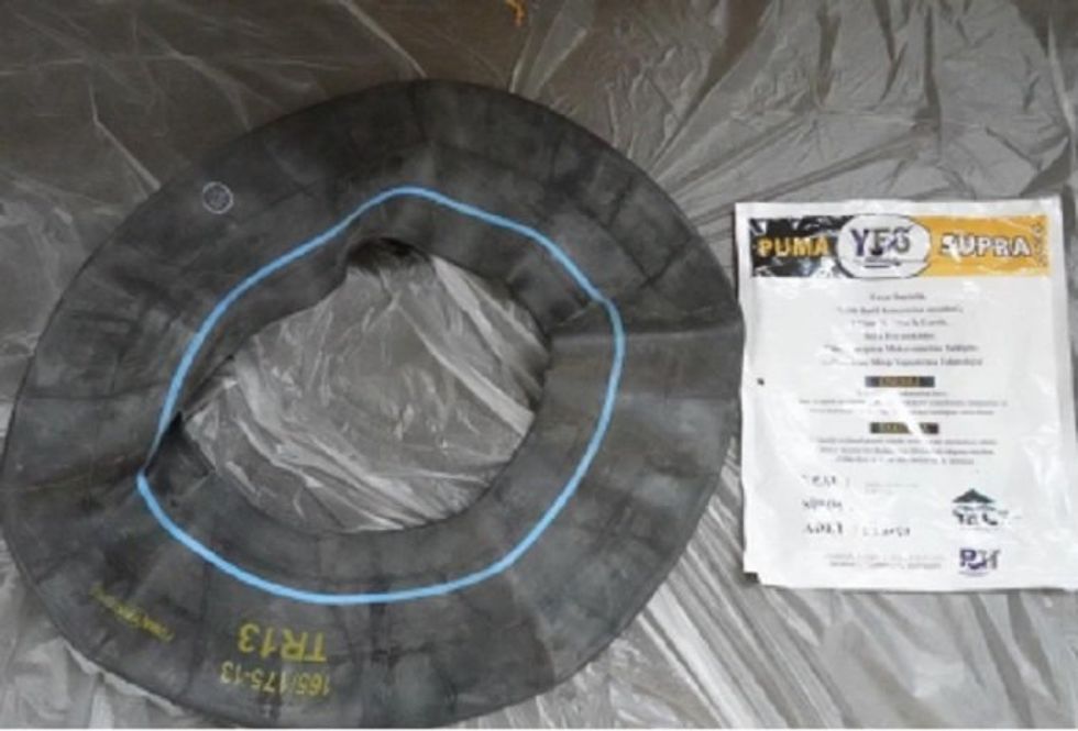 tyre inner tube used to smuggle migrants