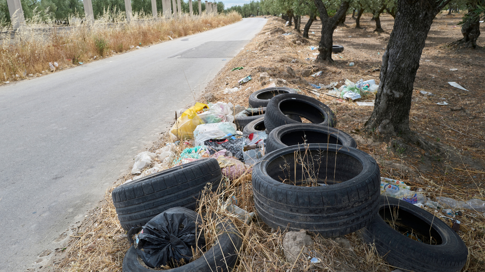 Tyres on Italian road