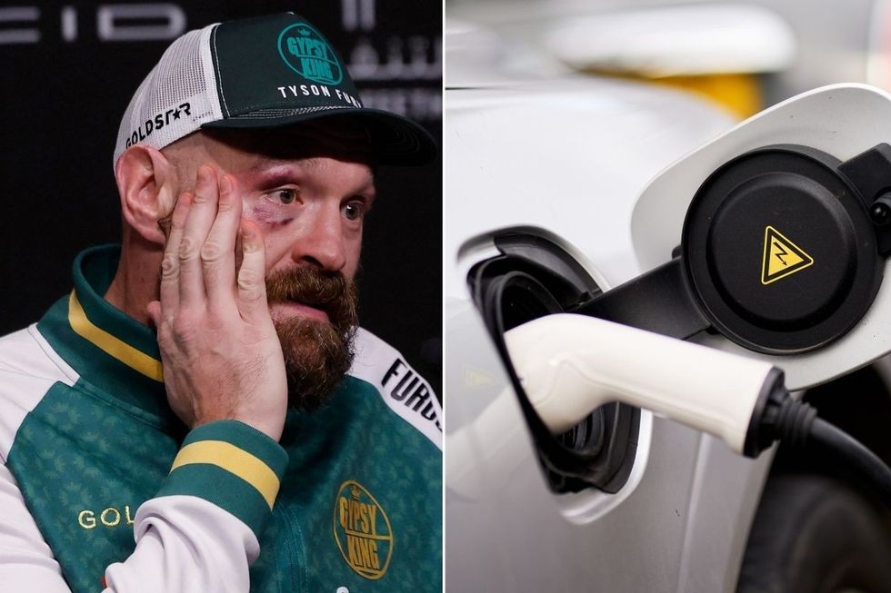 Tyson Fury and an electric car charger