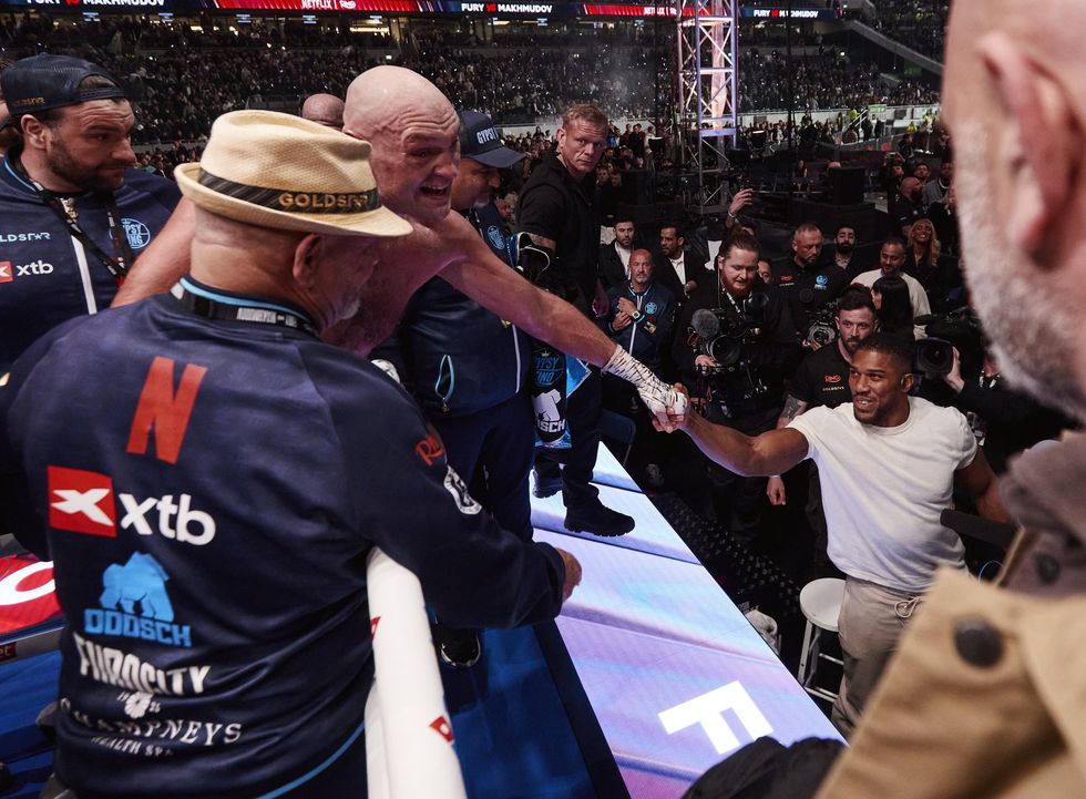 Tyson Fury and Anthony Joshua came face to face after the Arslanbek Makhmudov fight
