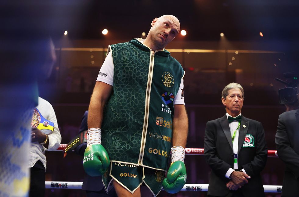Tyson Fury was in high spirits as he walked to the ring