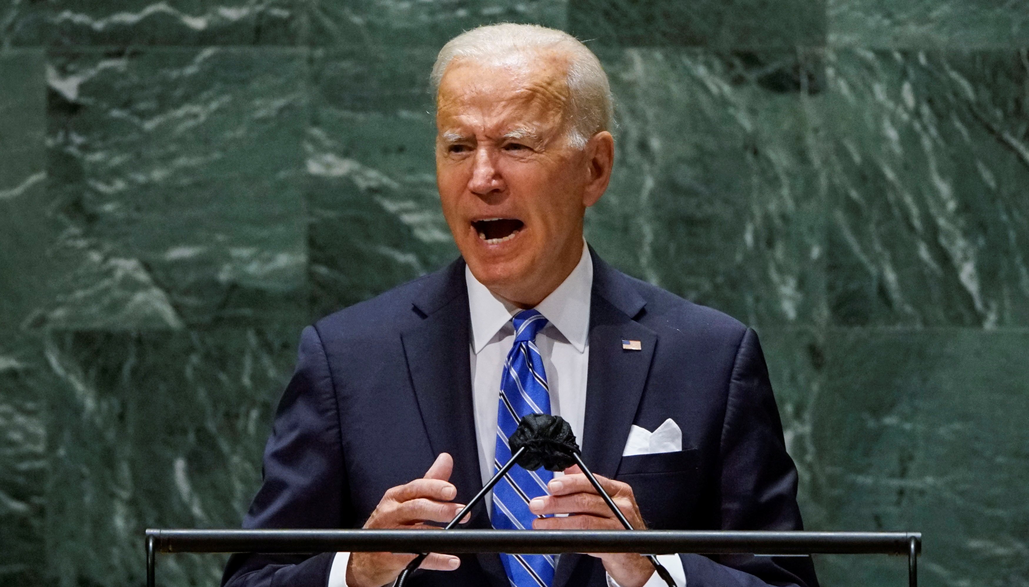 U.S. President Joe Biden addresses the 76th Session of the U.N. General Assembly in New York City, U.S., September 21, 2021