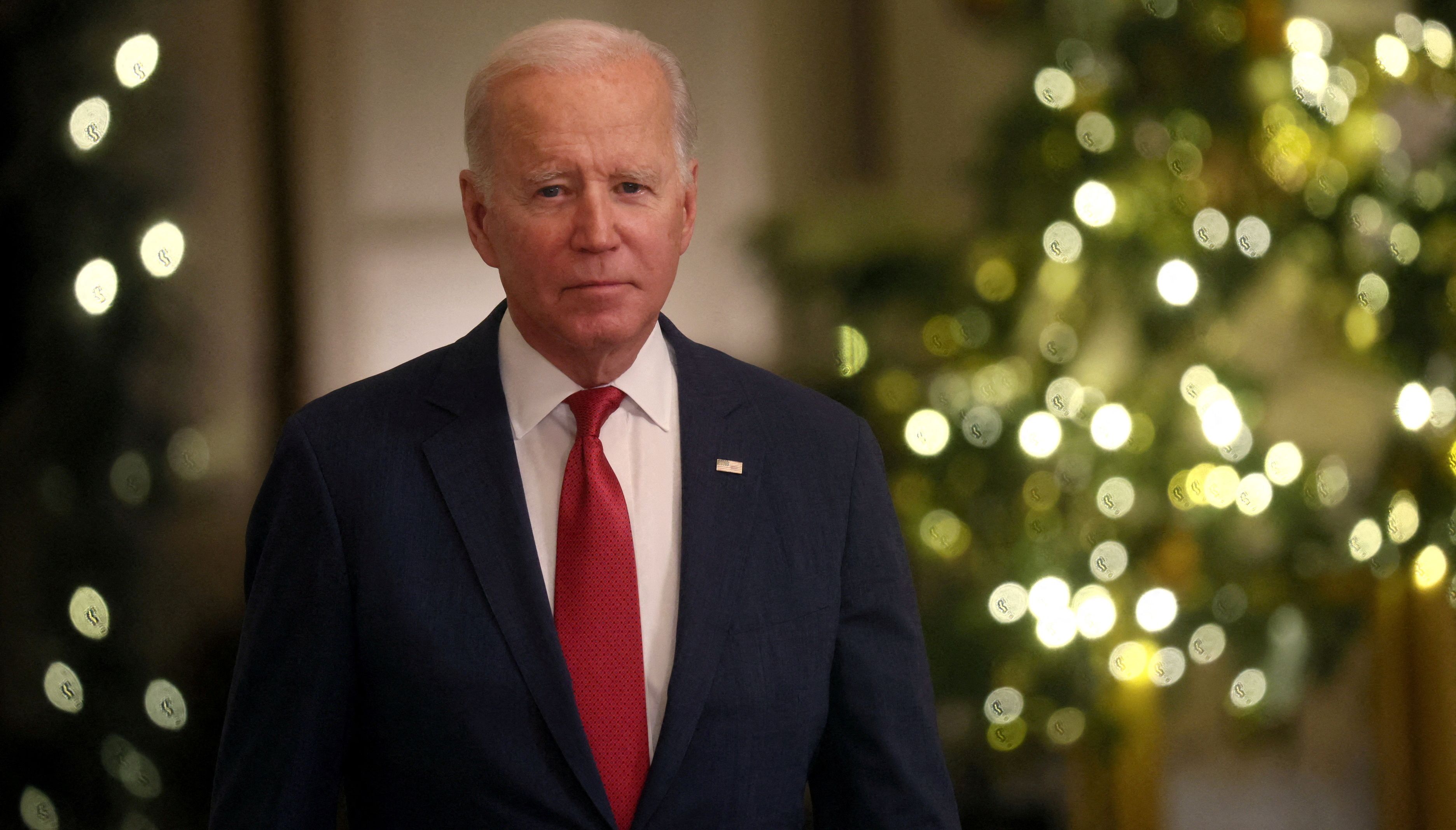 U.S. President Joe Biden delivers a Christmas speech at the White House in Washington, U.S., December 22, 2022. REUTERS/Leah Millis