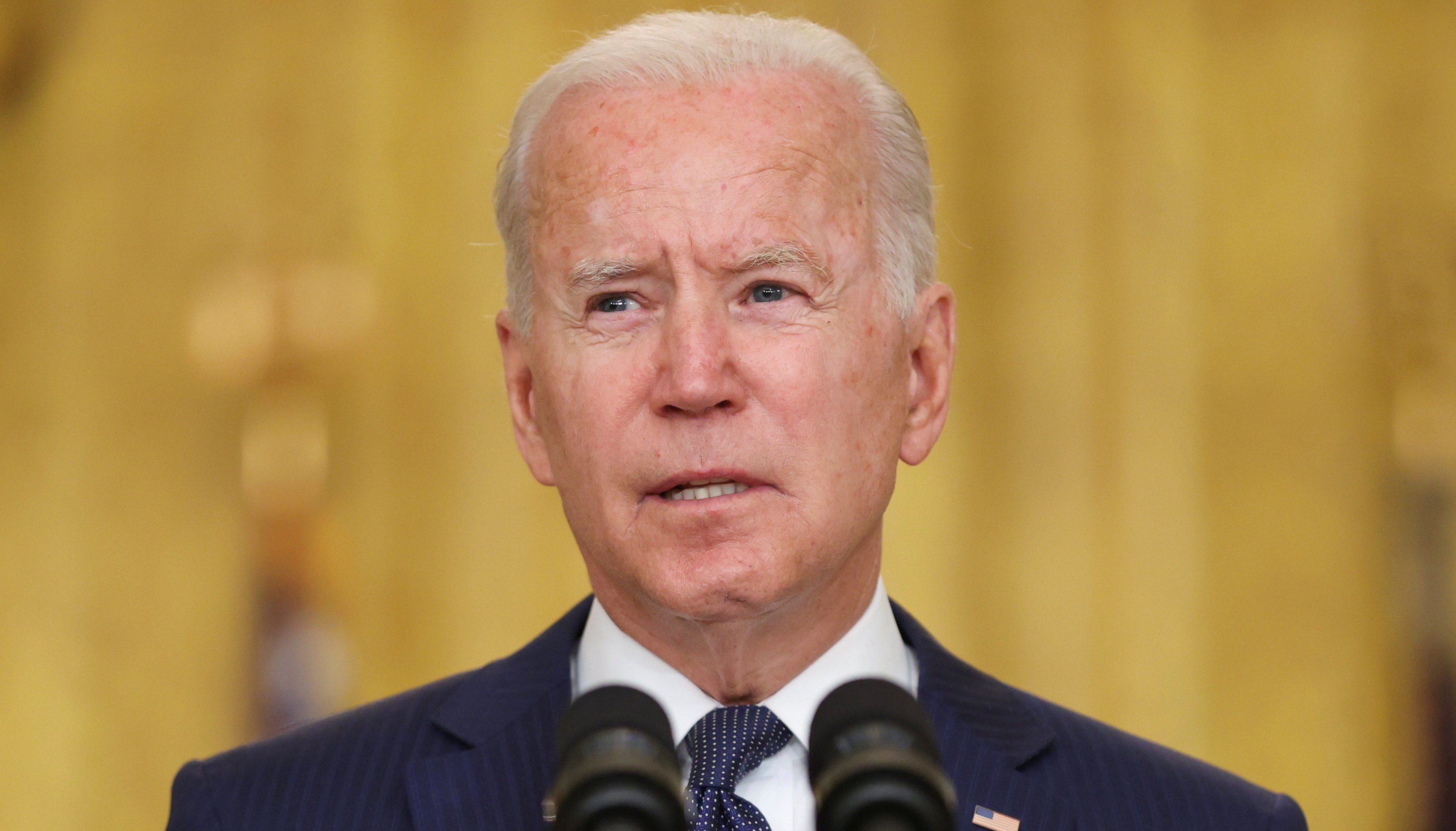 U.S. President Joe Biden delivers remarks about Afghanistan, from the East Room of the White House in Washington, U.S.